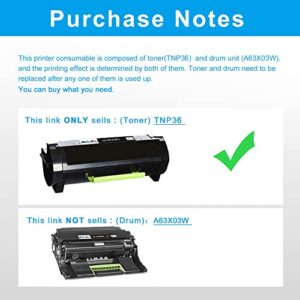 LCL Compatible Toner Cartridge Replacement for Konica Minolta TNP36 TNP-36 A63V00F 10000Pages Bizhub 3300P 3301P Printer (1-Pack Black)