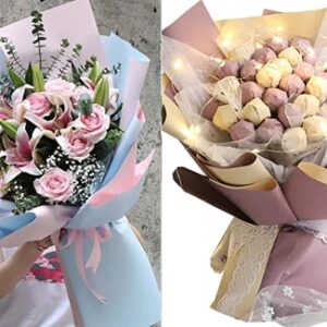 JOSON 30 sheets/6 color Double sided flower wrapping paper gift packaging Floral Arrangements DIYcraft project 23X23in(58x58cm)