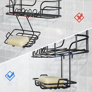 SRIWATANA Shower Caddy Organizer Hanging Over Head, Bathroom Shower Rack Hanger No-Rust with Soap Dish - Black