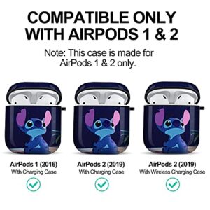 Airpods Case Designed for Apple AirPods 2 & 1,Full Protective Case Cover with Keychain and Lanyard, Shockproof Anti Case for Airpods Charging Case (Looking up to Stitch)