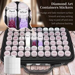 TiGilt Diamond Painting Accessories Labels - for Diamond Painting Storage Bead Containers, Diamond Art Accessories Tools – Self-Adhesive Removable Writable White Stickers for Name, Number | 2-Roll