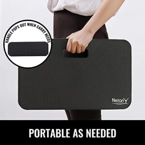 NETANY Extra Thick Kneeling Pad for Gardening, Comfortable Knee Pad Cushion, Extra Large Foam Kneeler Mat for Gardening, Baby Bath, Workout, Exercise & Yoga, Mechanic, 17.8 x 11 x 1.5 in, Black