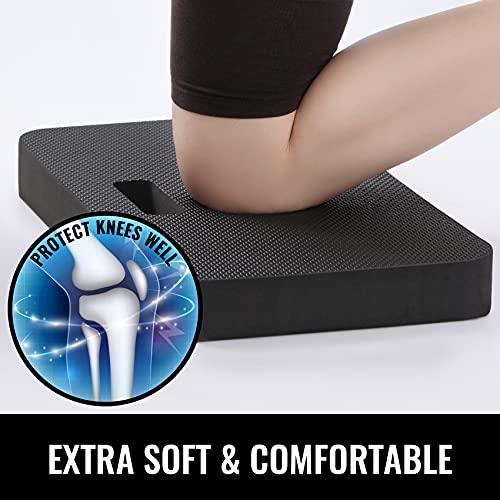 NETANY Extra Thick Kneeling Pad for Gardening, Comfortable Knee Pad Cushion, Extra Large Foam Kneeler Mat for Gardening, Baby Bath, Workout, Exercise & Yoga, Mechanic, 17.8 x 11 x 1.5 in, Black