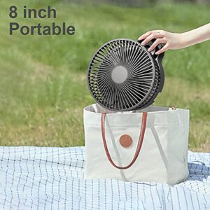 ALAGOON Black Foldaway Oscillating Standing Fan, 10000mAh Rechargeable Battery Operated Pedestal Fan for Bedroom, Portable Height Adjustable Floor/Standing Fan for Camping, Outdoor, Room