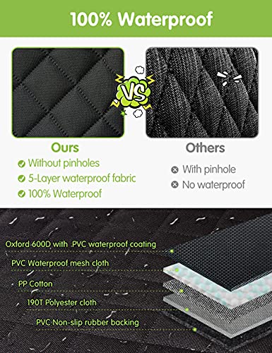 nzonpet 4-in-1 Dog Car Seat Cover, 100% Waterproof Scratchproof Dog Hammock with Big Mesh Window, Durable Nonslip Dog Seat Cover, Pets Dog Back Seat Cover Protector for Cars Trucks SUVs - Green