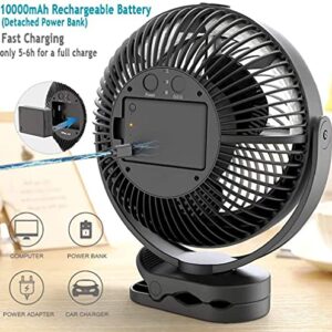 ALAGOON 10000mAh Misting Fan portable with Clip, 8-Inch Rechargeable Portable fan with mist with 200ml Water Tank, Long Lasting for 48 Hours