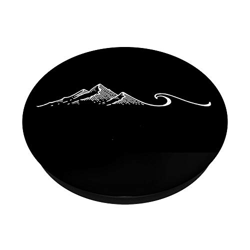 Cool Mountains Moon Watercolor Design on Black PopSockets Swappable PopGrip