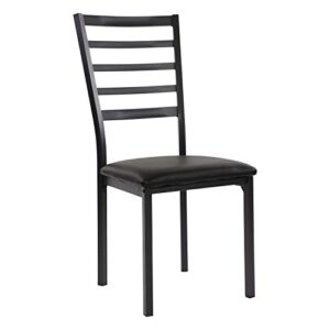 Lexicon Arin Faux Leather Metal Frame Dining Chairs (Set of 4), 19" SH, Black