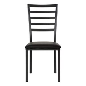 Lexicon Arin Faux Leather Metal Frame Dining Chairs (Set of 4), 19" SH, Black