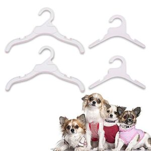 20pcs pet clothes rack hangers adorable durable functional plastic pet costume hangers dogs cats small baby toddler clothes hangers for home pets photo studio baby photo studio s/l size (white)