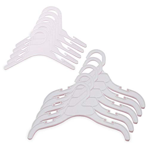 20PCS Pet Clothes Rack Hangers Adorable Durable Functional Plastic Pet Costume Hangers Dogs Cats Small Baby Toddler Clothes Hangers for Home Pets Photo Studio Baby Photo Studio S/L Size (White)