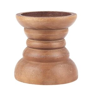 stonebriar small decorative natural wood pillar candle holder 4 inch