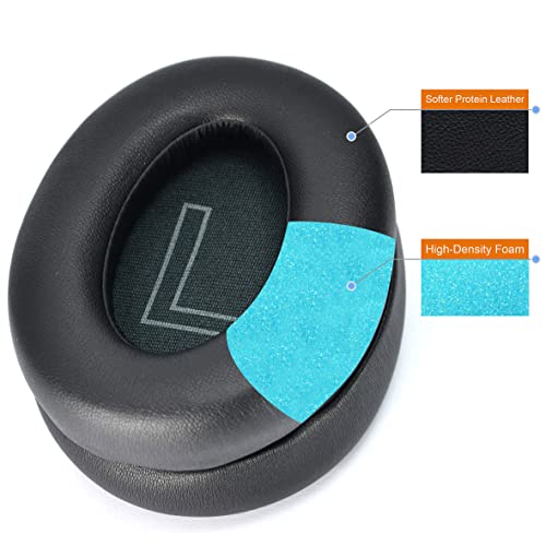 Life 2 Earpads – defean Ear Cushion Softer Protein Leather Replacement Ear Pads Compatible with Anker Soundcore Life 2 / Q20 / Q20+ / Q20 BT Headset, Softer Leather,High-Density Noise Cancelling Foam