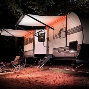 WELLUCK RV LED Camper Awning Lights, 12V, 12FT/3.6M, Dimmable, Remote Control, Warm White Mode and RGB Mode, LED Light Strip Exterior Lighting Fixture for RV Camping Canopy Motorhome Travel Trailer