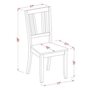 East West Furniture HBDU5-MAH-W, Medium