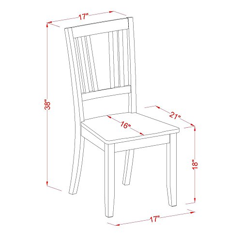 East West Furniture HBDU5-MAH-W, Medium