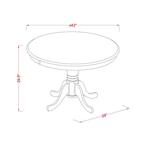 East West Furniture HBDU5-MAH-W, Medium