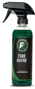 exoforma tire shine - solvent based durable tire dressing, easy to apply & lasts weeks on tires, leaves behind a matte & satin deep black look