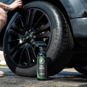 ExoForma Tire Shine - Solvent Based Durable Tire Dressing, Easy to Apply & Lasts Weeks On Tires, Leaves Behind a Matte & Satin Deep Black Look