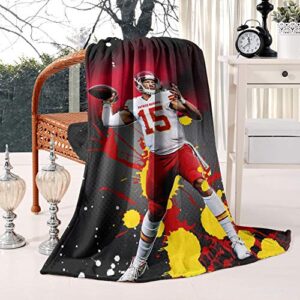 coolgood blanket flannel patrick-mahomes-15-black-splatter-the-fifth-dimension- warm throws, 50" x 60"