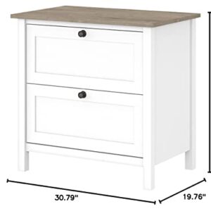 Bush Furniture Mayfield 2 Drawer Lateral File Cabinet, Pure White and Shiplap Gray