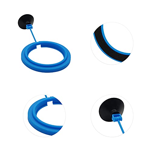 zhuohai Fish Feeding Ring Floating Food Feeder Circle with Suction Cup Easy to Install Aquarium (Round)