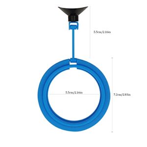 zhuohai Fish Feeding Ring Floating Food Feeder Circle with Suction Cup Easy to Install Aquarium (Round)