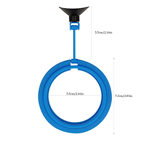 zhuohai Fish Feeding Ring Floating Food Feeder Circle with Suction Cup Easy to Install Aquarium (Round)