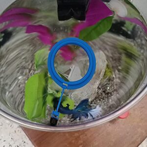 zhuohai Fish Feeding Ring Floating Food Feeder Circle with Suction Cup Easy to Install Aquarium (Round)