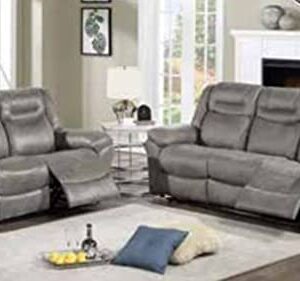 Hollywood Decor Odder Power Recliner Sofa Featuring Built-in USB Charger in Slate Gray Breathable Leatherette