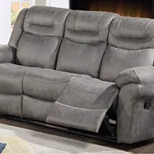 Hollywood Decor Odder Power Recliner Sofa Featuring Built-in USB Charger in Slate Gray Breathable Leatherette