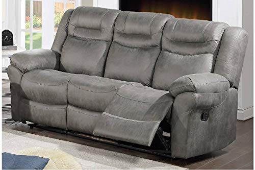 Hollywood Decor Odder Power Recliner Sofa Featuring Built-in USB Charger in Slate Gray Breathable Leatherette