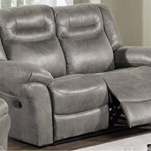 Hollywood Decor Odder Power Recliner Sofa Featuring Built-in USB Charger in Slate Gray Breathable Leatherette