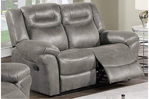 Hollywood Decor Odder Power Recliner Sofa Featuring Built-in USB Charger in Slate Gray Breathable Leatherette