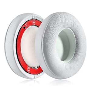 solo 2 wired replacement earpads - convelife ear cushion pads with protein leather memory foam compatible for beats by dr. dre solo2 wired on-ear headphones (not fit solo 2/3 wireless) (white)