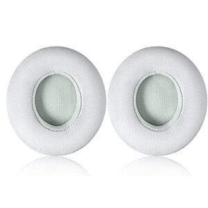 Solo 2 Wired Replacement Earpads - CONVELIFE Ear Cushion Pads with Protein Leather Memory Foam Compatible for Beats by Dr. Dre Solo2 Wired On-Ear Headphones (NOT FIT Solo 2/3 Wireless) (White)