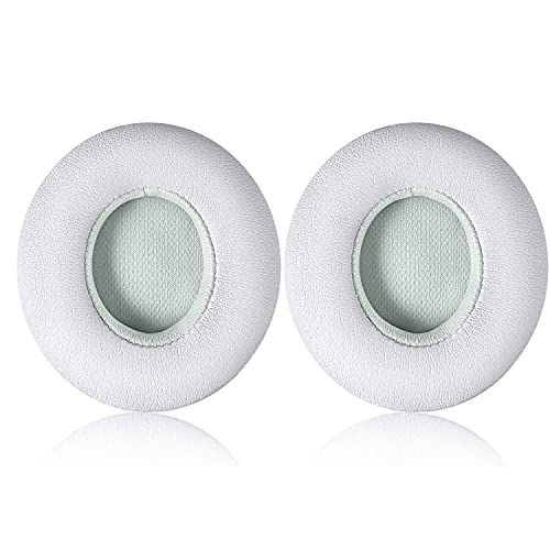 Solo 2 Wired Replacement Earpads - CONVELIFE Ear Cushion Pads with Protein Leather Memory Foam Compatible for Beats by Dr. Dre Solo2 Wired On-Ear Headphones (NOT FIT Solo 2/3 Wireless) (White)