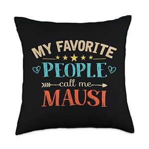 favorite people call me mausi gifts co my favorite people call me mausi retro style funny grandma throw pillow, 18x18, multicolor