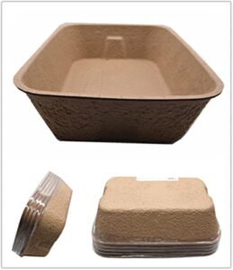 twlead disposable cat litter box (5 pack of trays) eco friendly 100% recycled paper cat tray,16.14 x11.81x3.94 inch (brown)