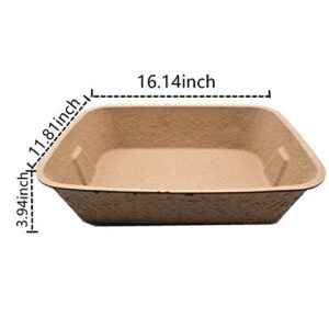 Twlead Disposable Cat Litter Box (5 Pack of Trays) Eco Friendly 100% Recycled Paper Cat Tray,16.14 X11.81X3.94 Inch (Brown)