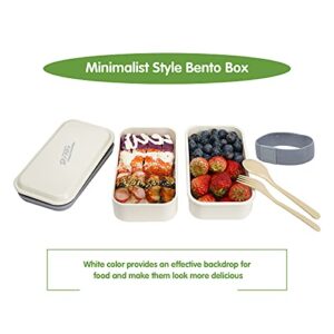 DFTOA Bento Lunch Box for Adults & Kids,Leakproof Bento Box Containers,2-In-1Compartment with Spoon and fork,BPA-Free,40 OZ Capacity