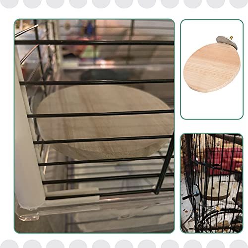 3 Pack Bird Perch Platform Round Wooden Playground Board Wood Stand Rack Suit Budgie Toys Bird Tree Perches for Parrot Parakeet Cockatiel Conure Hamster Gerbil Rat