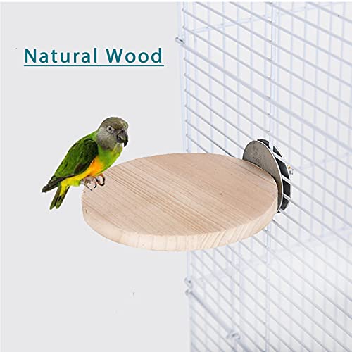 3 Pack Bird Perch Platform Round Wooden Playground Board Wood Stand Rack Suit Budgie Toys Bird Tree Perches for Parrot Parakeet Cockatiel Conure Hamster Gerbil Rat