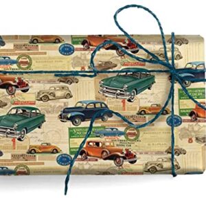 Kartos Classic Cars Italian Wrapping Paper, Folded