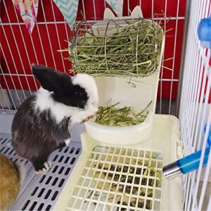 Rabbit Hay Feeder Guinea Pig Plastic Food Bowls Bunny Less Wasted Hay Rack Food Dispenser for Chinchilla Hamster and Other Small Animals