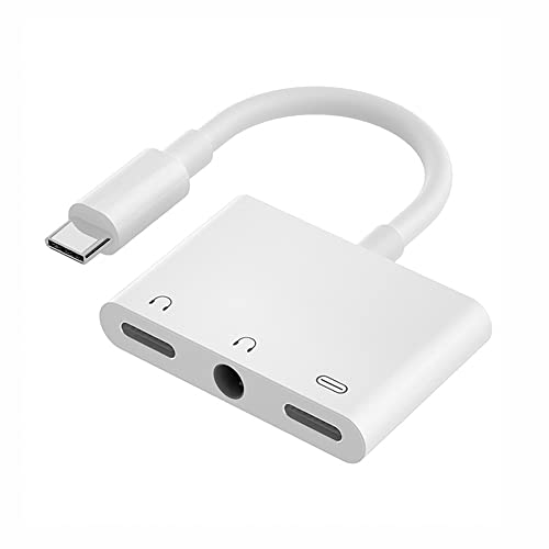 USB C to USB C Headphone Adapter or 3.5mm Trrs Aux Earphone with Charging, Type C Splitter Audio Converter, Compatible with Samsung, Google Pixel, HTC, Huawei etc