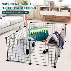 ONEJU Guinea Pig Hideout, Hideout for Guinea Pig, Guinea Pig Hideouts, Guinea Pig Cage Accessories for Guinea Pig, Bunny, Hamster, Chinchilla, Rabbit Without Metal Fences - Green