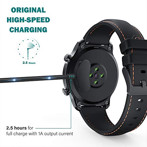 TUSITA [2-Pack Charger Compatible with TicWatch Pro 3, Pro 3 LTE, Pro X, E3 Smart Watch - Magnetic USB Charging Cable 3.3ft 100cm - Smartwatch Accessories