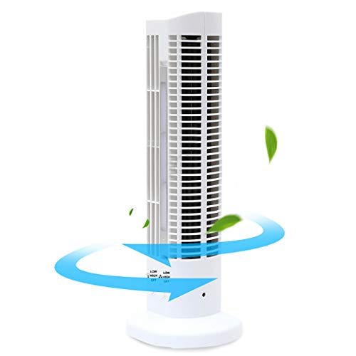 Clothing 2 in 1 Portable Electric Oscillating Tower Fan with Led Light, Leafless Cooling Fan Perfect for Office Dorm Nightstand(White) RR613