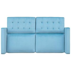 ltt futon sofa bed, loveseat sofa bed, velvet upholstered modern convertible folding futon lounge couch for living space, apartment, and dorm